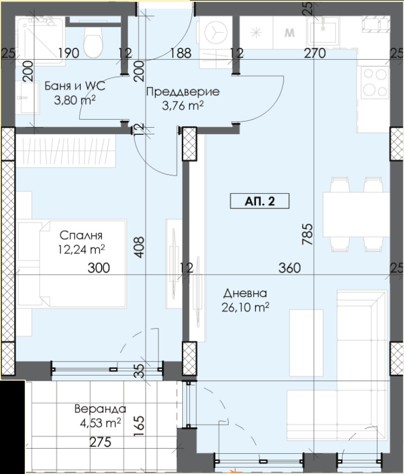 Satılık  1 yatak odası Plovdiv , Trakiya , 73 metrekare | 70721798 - görüntü [2]