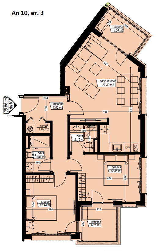 En venta  2 dormitorios región Burgas , Tsarevo , 106 metros cuadrados | 60199828 - imagen [5]