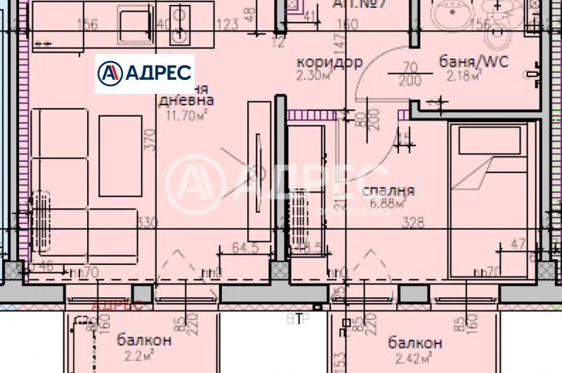 Продаја  1 спаваћа соба Варна , м-т Манастирски рид , 35 м2 | 80711826 - слика [2]