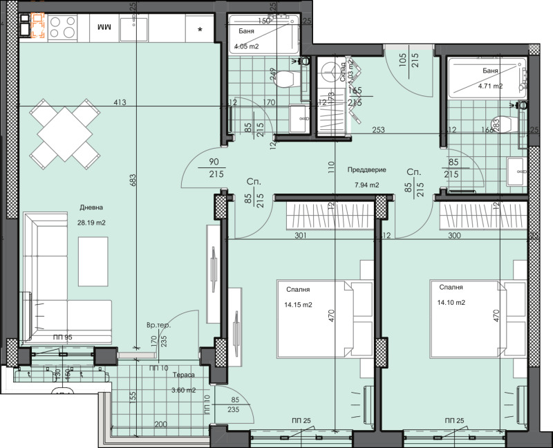 Продава 3-СТАЕН, гр. Пловдив, Кършияка, снимка 3 - Апартаменти - 49737738