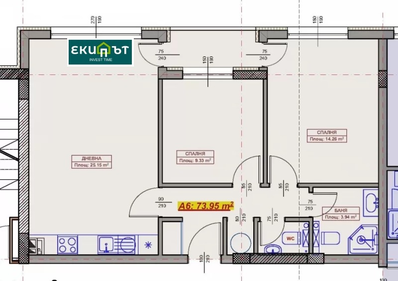 Продаја  2 спаваће собе Варна , Вазраждане 1 , 88 м2 | 57736640 - слика [2]