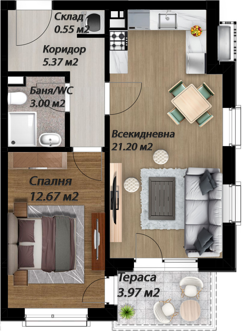 Продава 2-СТАЕН, гр. Пловдив, Южен, снимка 4 - Апартаменти - 52332899