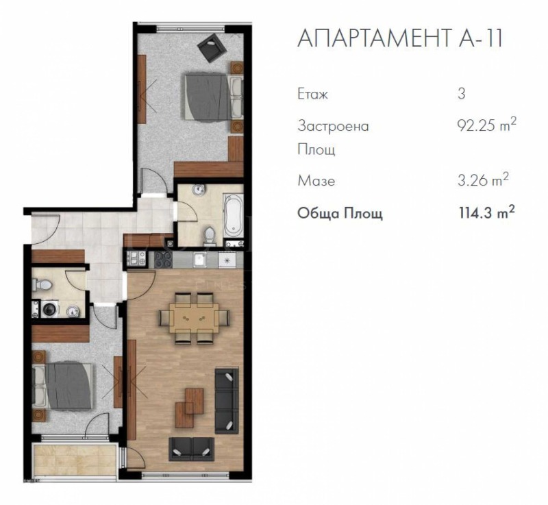 En venta  2 dormitorios Sofia , Krastova vada , 114 metros cuadrados | 40295931 - imagen [4]