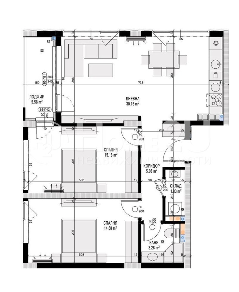 Продава 3-СТАЕН, град София, Славия • 265760 € / 519781.38 лв. • 72831130 1