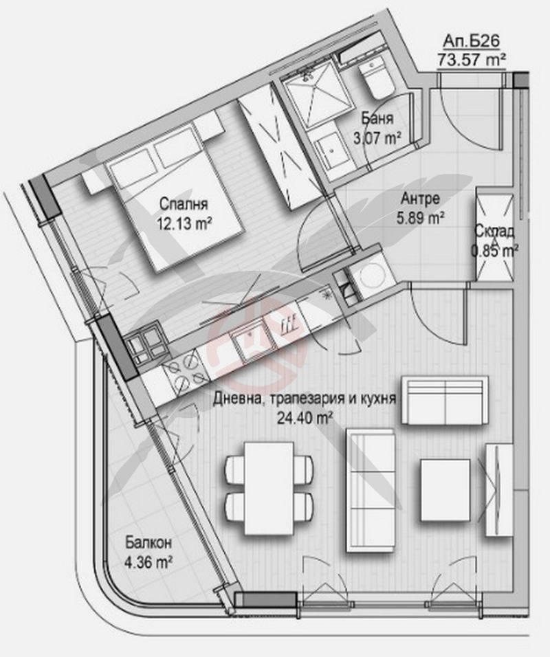 Продава  2-стаен град София , Хладилника , 74 кв.м | 56949345