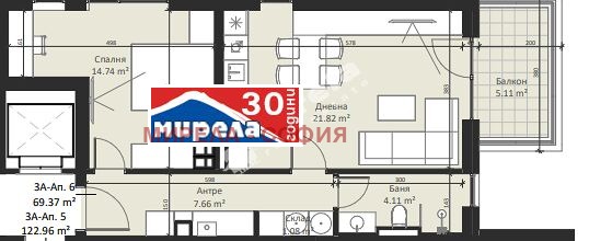 Продается  1 спальня София , Малинова долина , 82 кв.м | 54526309