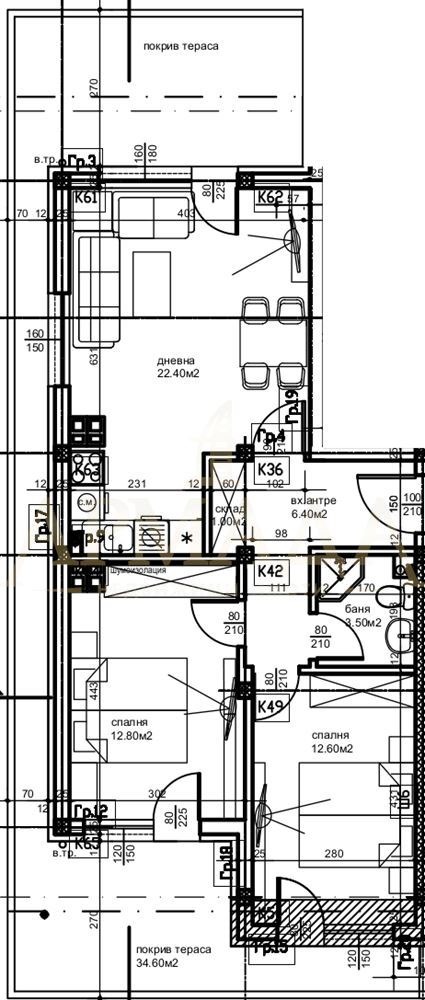 Eladó  2 hálószobás Plovdiv , Ostromila , 119 négyzetméter | 84308969