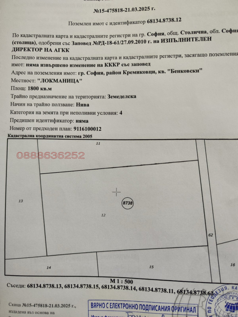 Продава ПАРЦЕЛ, гр. София, Бенковски, снимка 2 - Парцели - 53272443