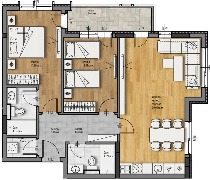 Продава 3-СТАЕН, гр. Пловдив, Христо Смирненски, снимка 2 - Апартаменти - 47366953