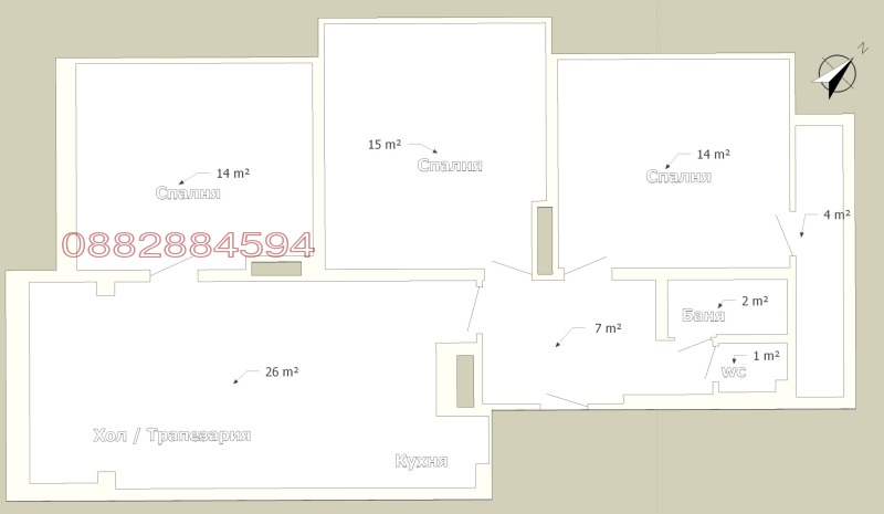 Продаја  3 спаваће собе Варна , Лјатно кино Тракија , 100 м2 | 16559361 - слика [12]