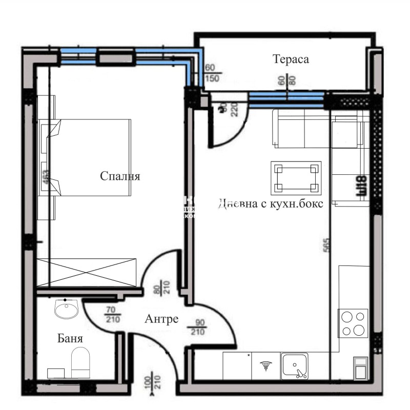 Te koop  1 slaapkamer Plovdiv , Trakija , 60 m² | 96218531 - afbeelding [3]