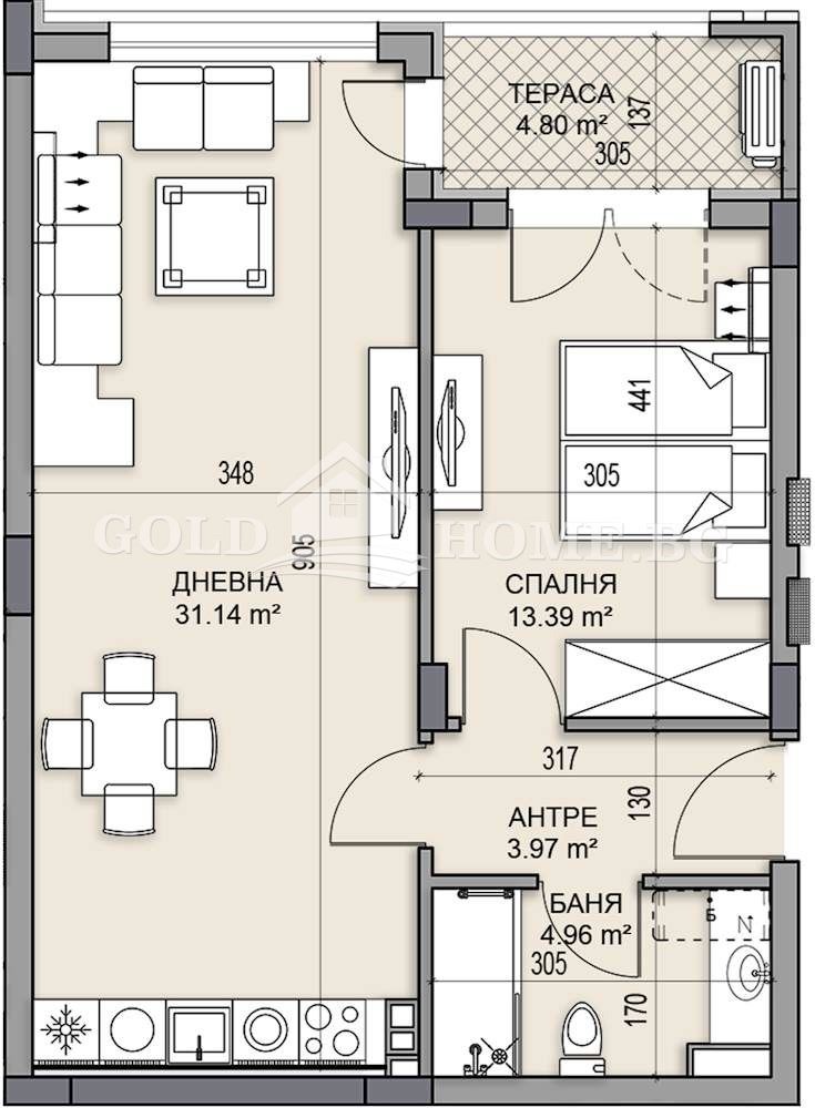 Продава 2-СТАЕН, гр. Пловдив, Гагарин, снимка 3 - Апартаменти - 53562581