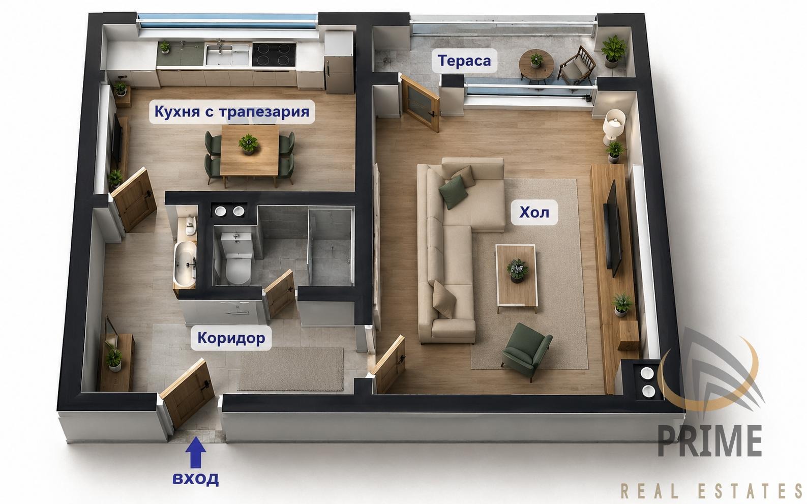 Продава 1-СТАЕН, гр. Бургас, Изгрев