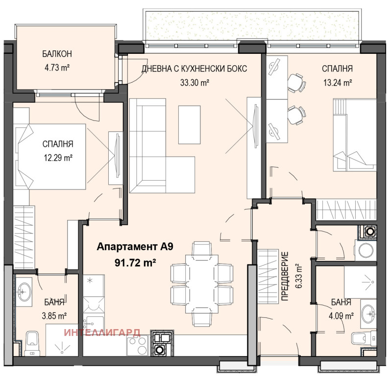 Продава 3-СТАЕН, гр. София, Кръстова вада, снимка 9 - Апартаменти - 53074143