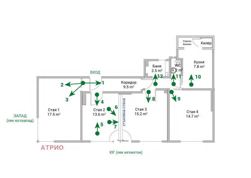 En venta  3 dormitorios Sofia , Tsentar , 110 metros cuadrados | 22505703 - imagen [7]