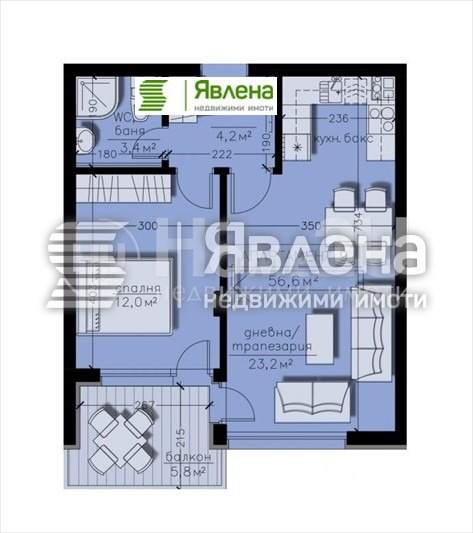 En venta  1 dormitorio Sofia , Boyana , 65 metros cuadrados | 52189017 - imagen [2]