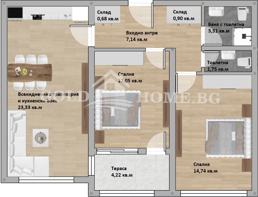 Продава 3-СТАЕН, гр. Пловдив, Христо Смирненски, снимка 2 - Апартаменти - 55847374
