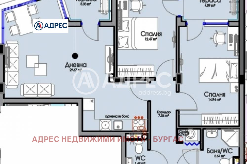 Продава 3-СТАЕН, гр. Бургас, област Бургас, снимка 3 - Апартаменти - 53793981