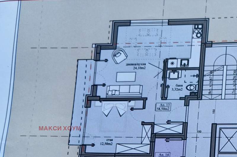 На продаж  1 спальня София , Левски , 74 кв.м | 63667002 - зображення [2]