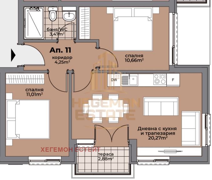 Продава 3-СТАЕН, гр. Варна, Погреби, снимка 1 - Aпартаменти - 47607324