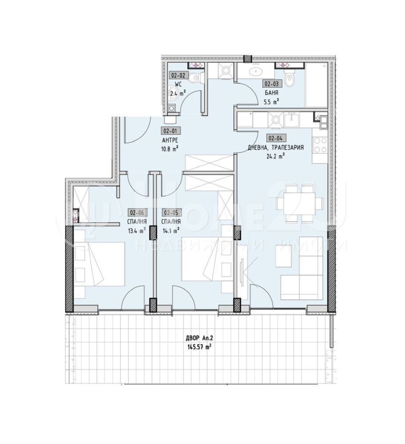 Продается  2 спальни София , Малинова долина , 242 кв.м | 32115445 - изображение [2]