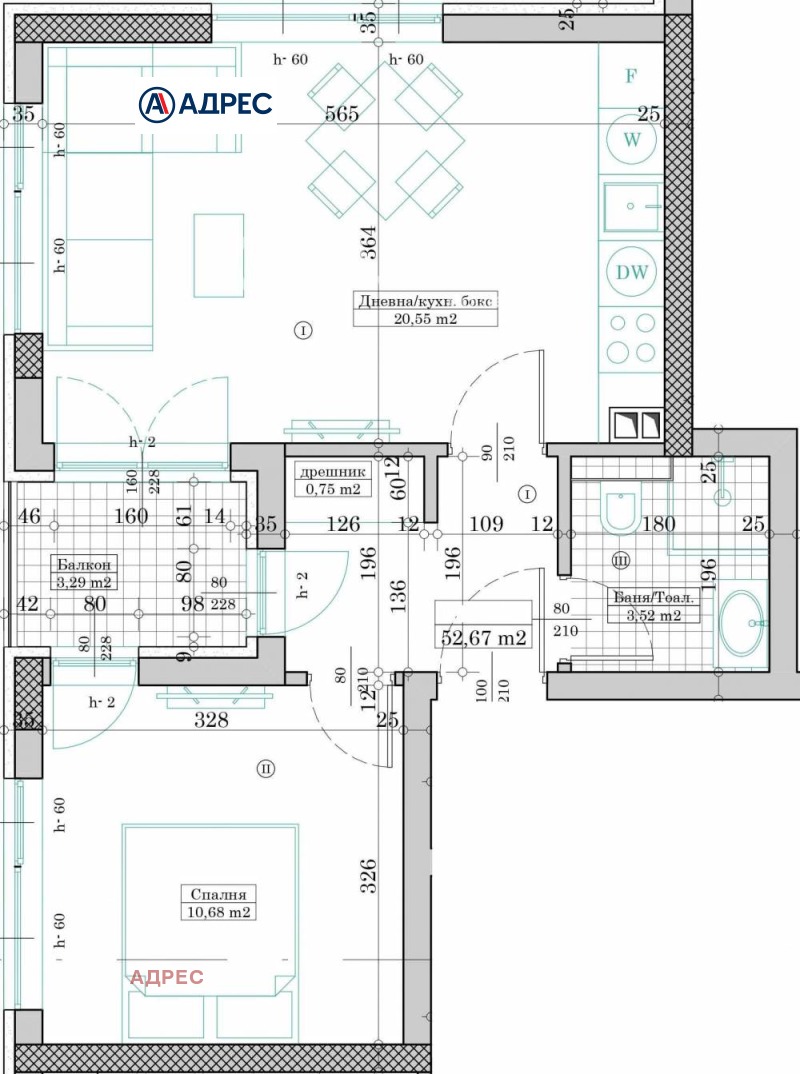 Продава 2-СТАЕН в град Варна, Кайсиева градина - 61 кв.м / 103 275 € » 201 988.34 лв., АДРЕС