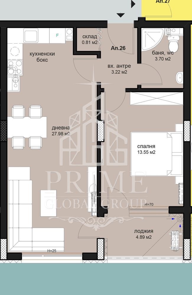 Продава 2-СТАЕН, гр. Бургас, област Бургас, снимка 7 - Апартаменти - 54275044