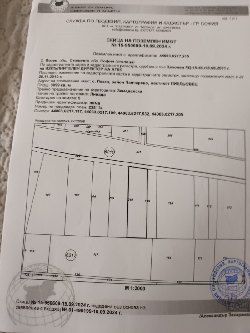 Продава  Парцел град София , с. Лозен , 3099 кв.м | 42473037