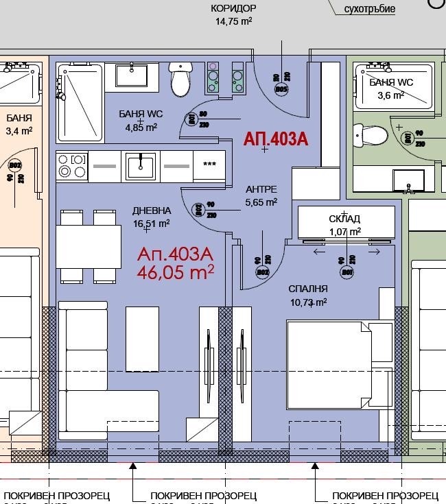 Продава  2-стаен град София , Витоша , 52 кв.м | 37640152 - изображение [2]