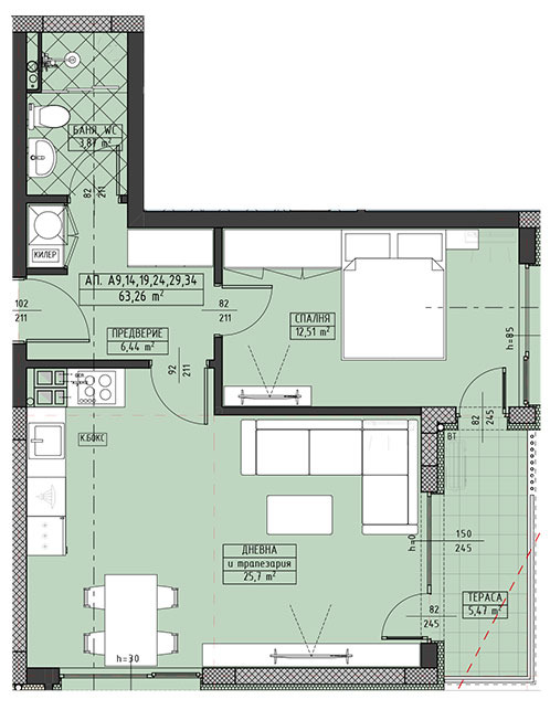 À vendre  1 chambre Plovdiv , Hristo Smirnenski , 74 m² | 43802435