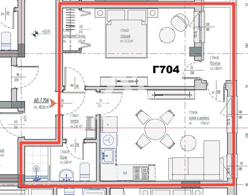 À venda  1 quarto Pleven , Chirok centar , 55 m² | 59521708 - imagem [3]