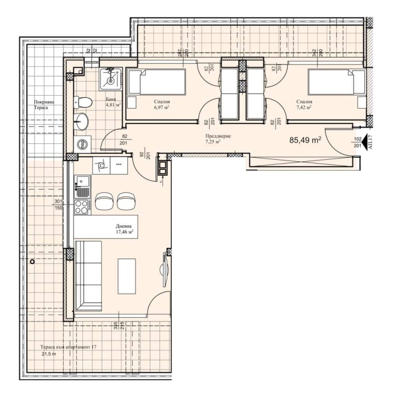 Продава  3-стаен град Пловдив , Прослав , 94 кв.м | 58651754