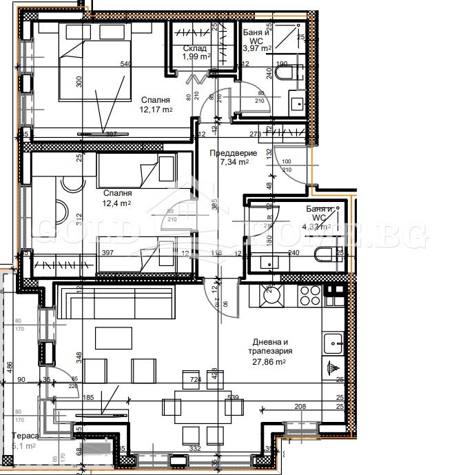 Na sprzedaż  2 sypialnie Plowdiw , Ostromila , 102 mkw | 84877580 - obraz [3]