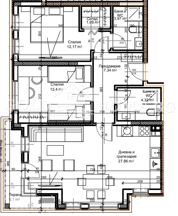 Na sprzedaż  2 sypialnie Plowdiw , Ostromila , 102 mkw | 84877580 - obraz [5]