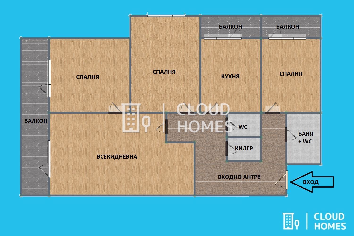 Продава 4-СТАЕН, гр. София, Толстой, снимка 8 - Апартаменти - 54055078