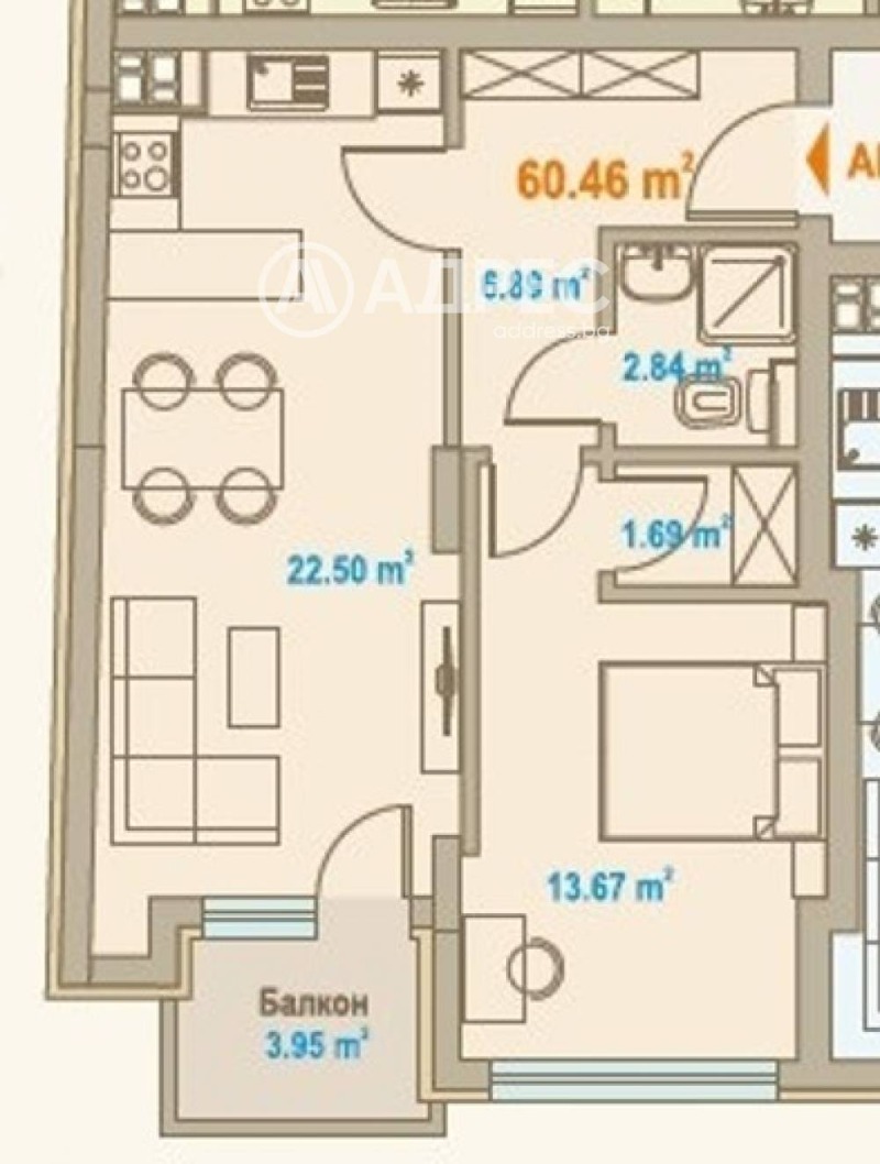 Продава 2-СТАЕН, гр. София, Център