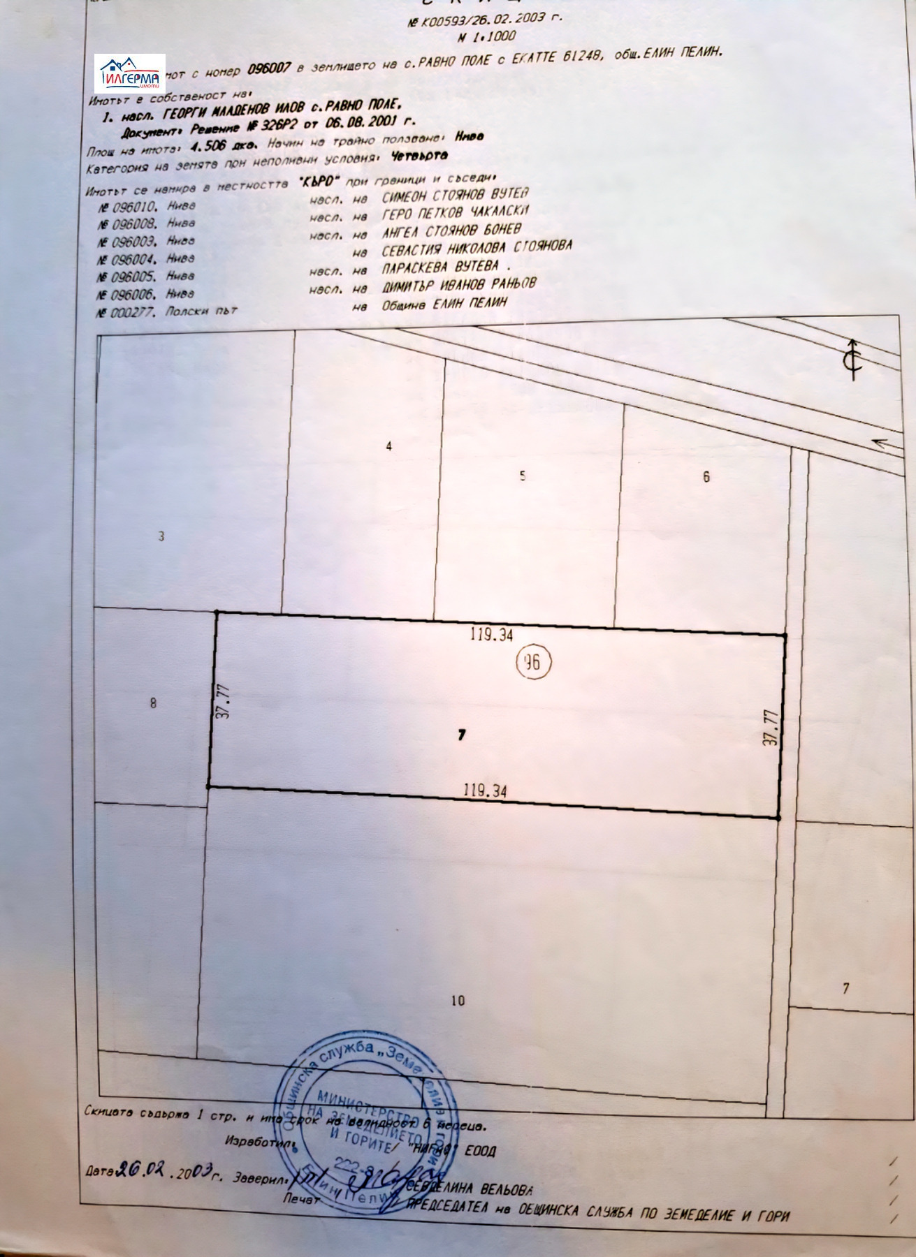 Продава ПАРЦЕЛ, с. Равно поле, област София област, снимка 6 - Парцели - 53628863