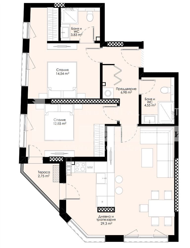 Продава 3-СТАЕН, гр. Пловдив, Христо Смирненски, снимка 2 - Aпартаменти - 46530184