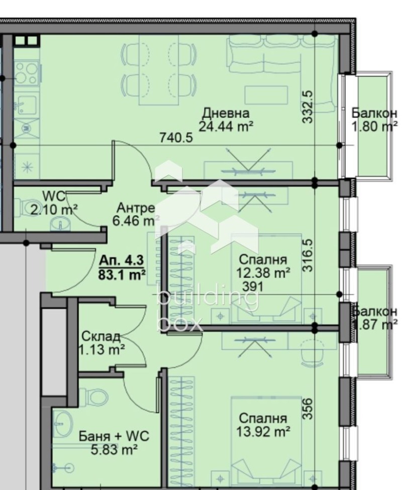 Продава 3-СТАЕН, гр. София, Овча купел, снимка 2 - Апартаменти - 52526605