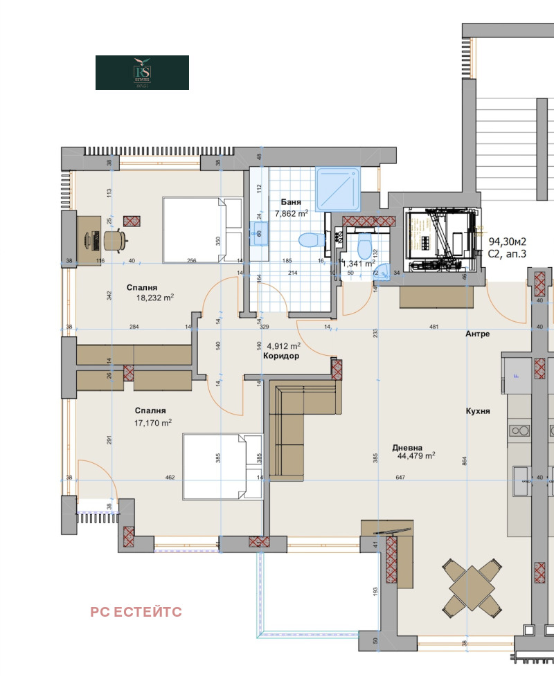 Te koop  2 slaapkamers Sofia , m-t Kambanite , 110 m² | 13166876 - afbeelding [4]
