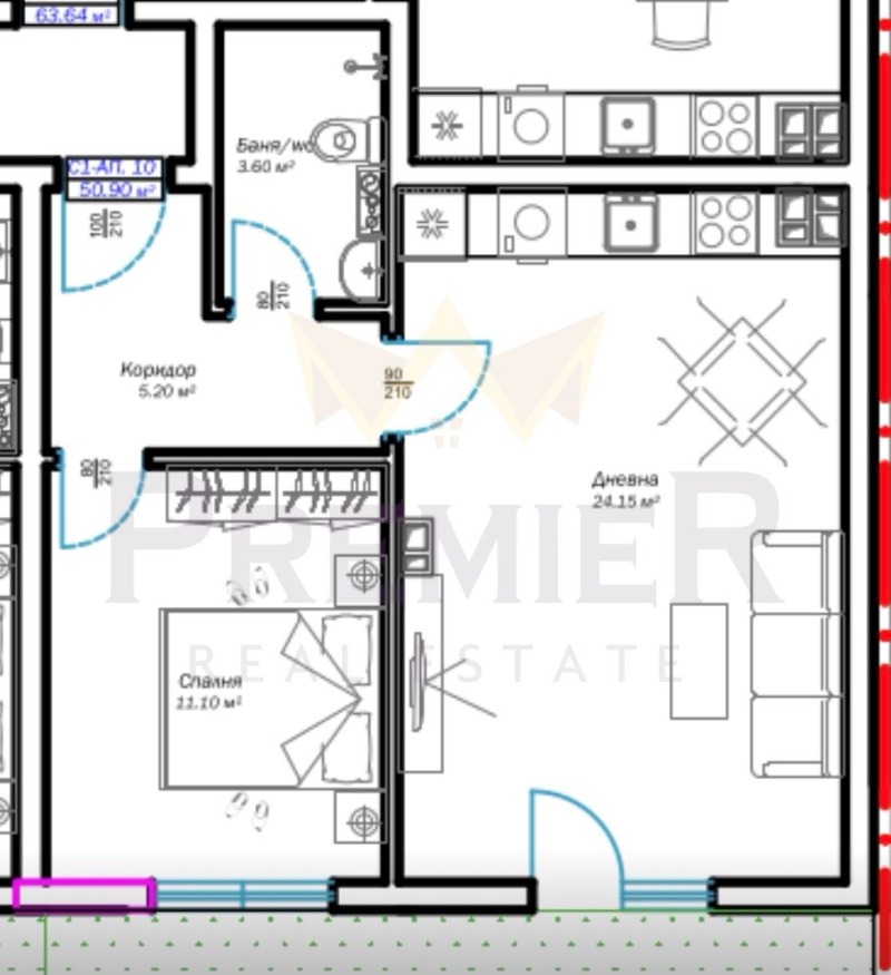 En venta  1 dormitorio Varna , Vazrazhdane 3 , 101 metros cuadrados | 69469774 - imagen [4]