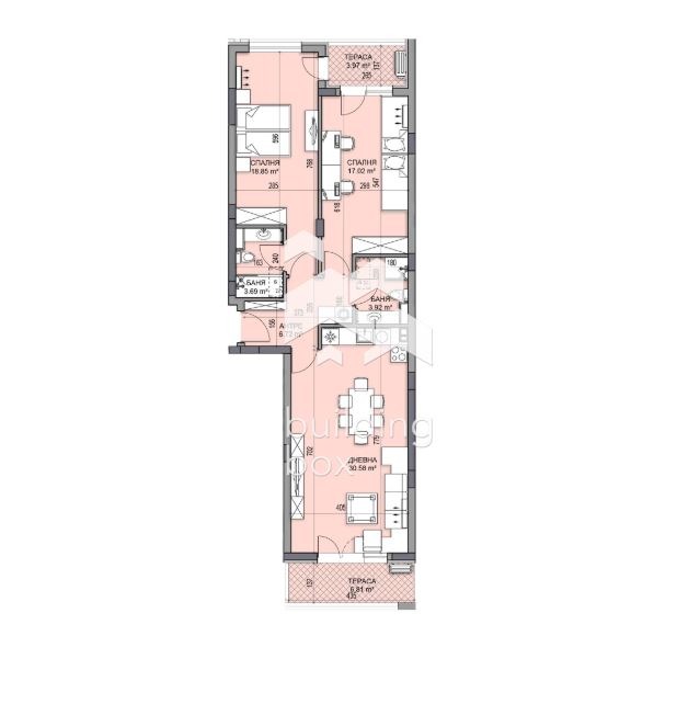 De vânzare  2 dormitoare Plovdiv , Gagarin , 128 mp | 91969649 - imagine [2]