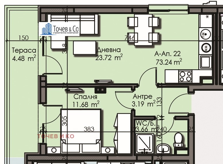 Продава 2-СТАЕН, гр. Бургас, Изгрев, снимка 2 - Aпартаменти - 47277676