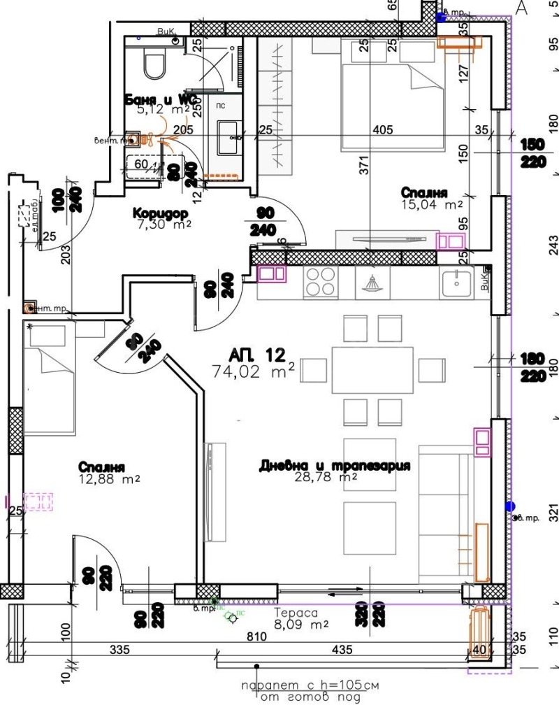 Продава 3-СТАЕН, гр. Пловдив, Христо Смирненски, снимка 2 - Апартаменти - 53181481