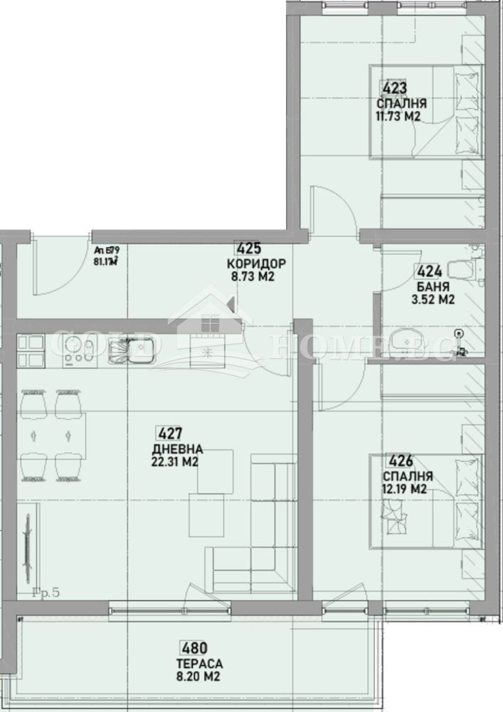 Продава 3-СТАЕН, гр. Пловдив, Южен, снимка 2 - Апартаменти - 54884591