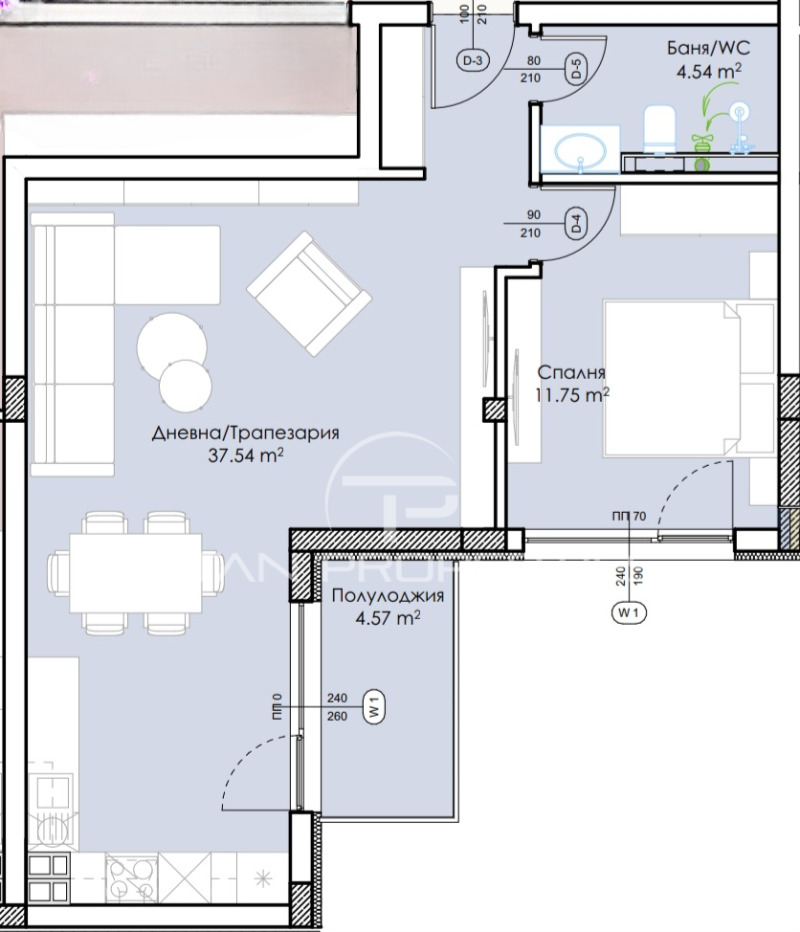 Zu verkaufen  1 Schlafzimmer Plowdiw , Mladeschki Halm , 76 qm | 61863331 - Bild [2]