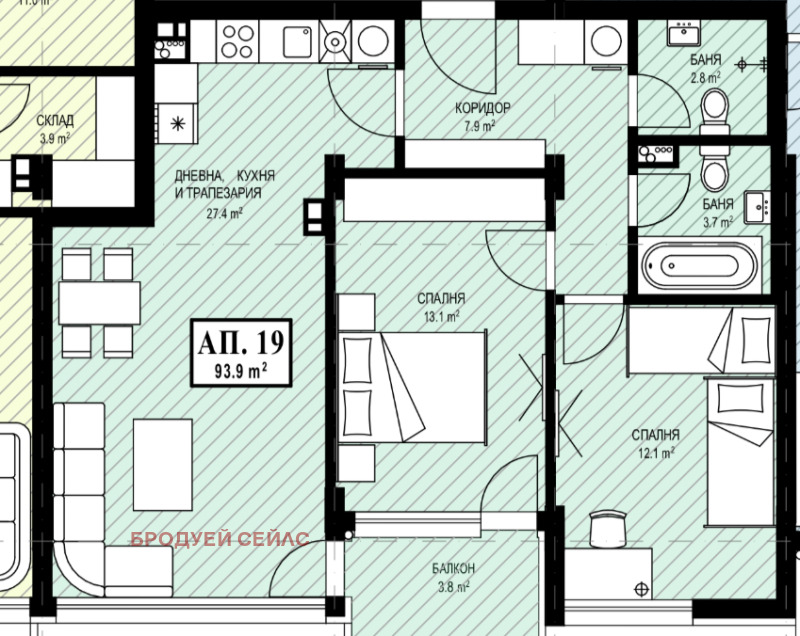 Продава  3-стаен град София , Лагера , 94 кв.м | 85185672 - изображение [3]