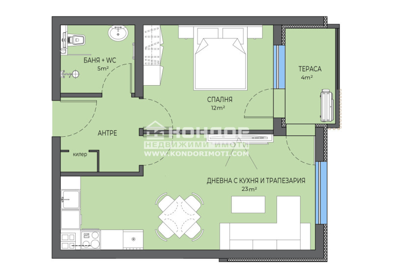 Satılık  1 yatak odası Plovdiv , Ostromila , 65 metrekare | 70592024 - görüntü [6]