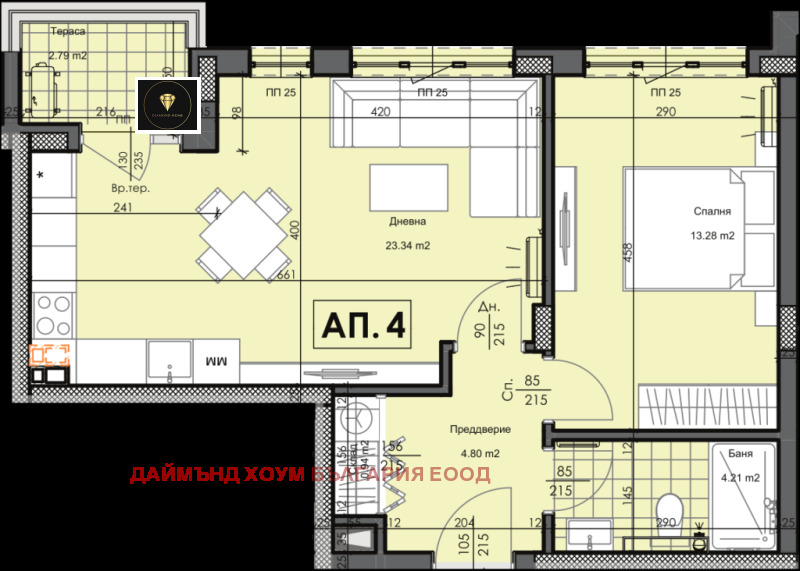In vendita  1 camera da letto Plovdiv , Gagarin , 71 mq | 92479971 - Immagine [2]