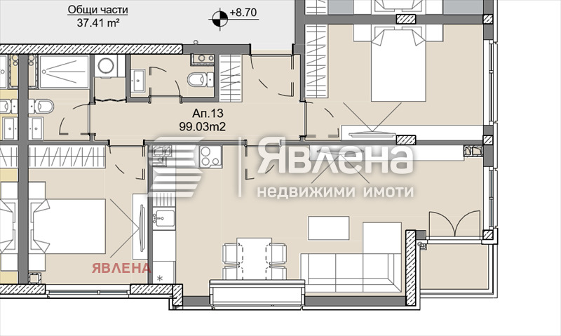 For Sale  2 bedroom Sofia , Levski , 99 sq.m | 58651613 - image [2]